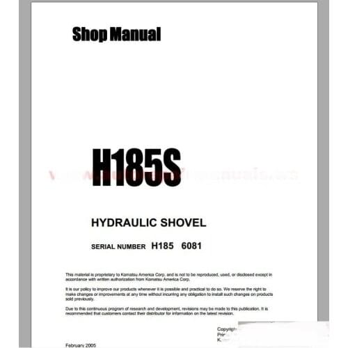 Komatsu Hydraulic Mining Shovels Shop Manual (ALL)
