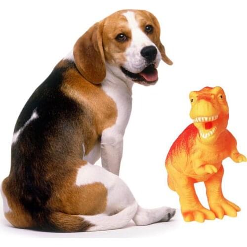 Soft Rubber Dog Dinosaur Toys Pet Dog Squeaky Toys Puppy Chew Toy Sounding Animal Molar Toy For Puppy Small Medium Dog
