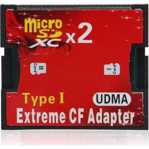 Micro SD TF SDHC 2 Port Slot to type I Compact Flash Card CF Reader Adapter CI C26
