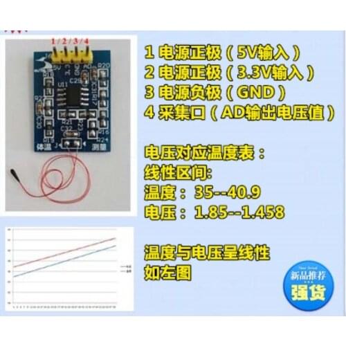 Body temperature module Wristband Temperature Sensors Small Human Body Temperature Sensor for Alarm System