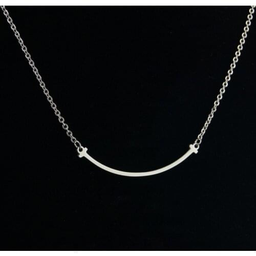 2017 new band Mini smile women Necklace stainless steel pendant necklace fashion necklaces for women Chain Necklace