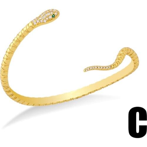 New Snake-Shaped Light Luxury Personality Exaggerated Punk INS Hip-Hop Inlay Diamond Advanced Sense Bracelet