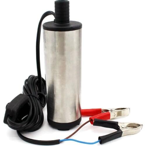 DC 12V 24V Volt 30L/min Stainless Steel Submersible Electric Bilge Pump Diesel Oil Pump Water Fuel Transfer Cigarette Lighter