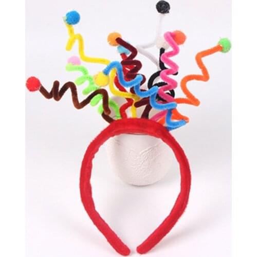 Kids Colorful spring ball headband headwear cartoon Christmas live show cute clown headband props children’s fun hair accessorie