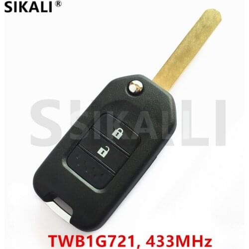 SIKALI Remote Key for Honda Accord Civic City CR-V Jazz XR-V Vezel HR-V FRV Car 433Mhz Part Number TWB1G721