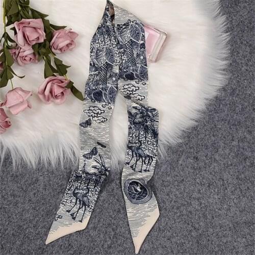 New Bandana Scarf Women Luxury Fashion Hair Band Accessories For Bags Girls Headscarf Designer Silk Bag Handle Ribbon Headband