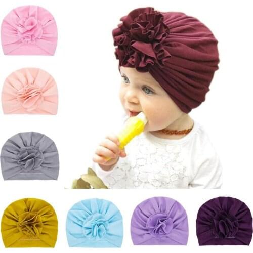 Turban hat for baby Cute newborn toddler kids baby boys girls turban Infant cotton beanies Shower gift photography H106