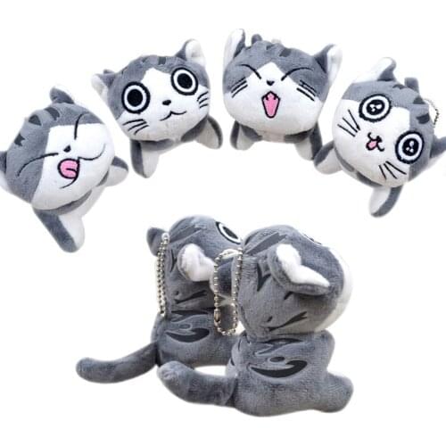 9CM Cute CAT Soft Plush Dolls Middle Size Sitting Plush Stuffed Toys Bouquet Gift Key Chain Plush Toy K0073