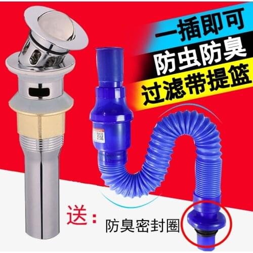 Washbasin Downpipe Drainer Basket Water Heaters Basin Sink Basin Flap Bounce Deodorant Drain