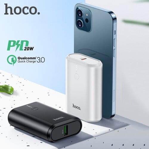 Hoco QC3.0+PD 20W Power Bank 10000mAh Portable External Battery Charger fast Charger Powerbank for iPhone 12 Pro Max 11 Xiaomi