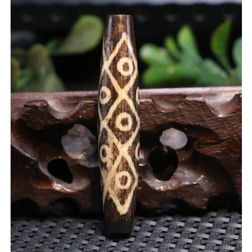 Magic Power Tibetan old Pumtek 15 eye wealth lucky dZi Bead Pendant zhang