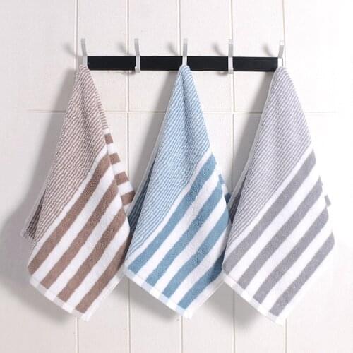 Combed yarn striped cotton towel household adult absorbent facial cleansing towel gift wholesale 75*35CM 2pcs