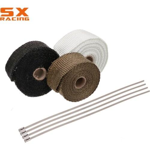 5M Exhaust Heat Wrap Shield Tape Header Thermal Protection Fiberglass Exhaust Insulation Pipe For Motorcycles Carts
