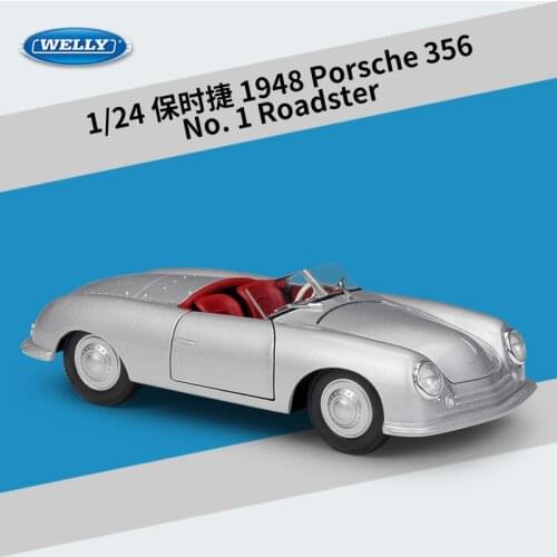 WELLY Diecast 1:24 Model Car 1948 356 No.1 Roadster Metal Convertible Sports Car Alloy Toy Car For Kid Gifts Collection