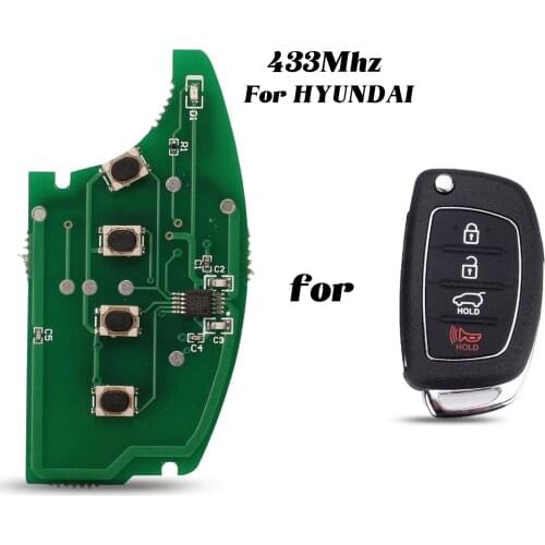 Jingyuqin 4 Buttons 433Mhz For Hyundai IX35 IX25 IX45 Elantra Santa Fe 2013-2017 Remote Key Circuit Board Fob Replacement