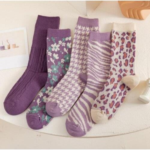 Autumn And Winter English Hot Stamping Fashion Cotton Socks European Station Fashion Socks Womens Breathable Mesh Personalized