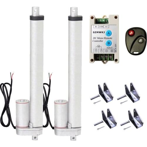 2X 12V 14mm/s Spd 350mm 14" Stroke 100KG/1000N Load Linear Actuator W/ Switchable DC Motor Controller Set Heavy Duty 220lbs Car