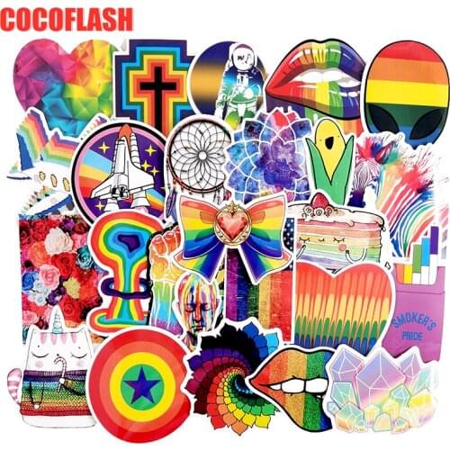 30Pcs/set Cartoon Tide Rainbow Cool Waterproof Stickers For DIY TOY Scrapbook Skateboard Phone Case Laptop Luggage Motorcycle