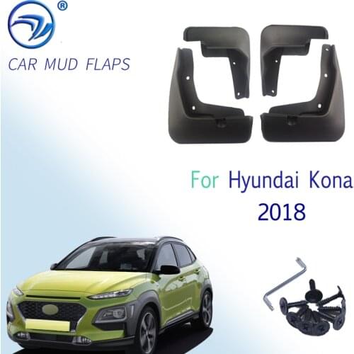 For Car-Styling Mudguard Hyundai Kona 2018 Accessorirs Splash Guards Mud Flaps Mud guard Fender Car Styling Sticker Black 4pcs