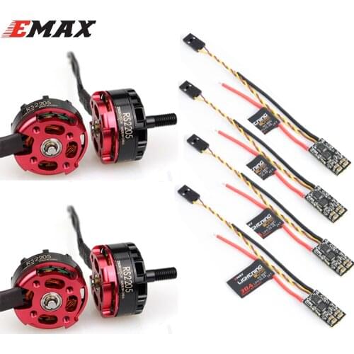 4pcs Original EMAX RS2205 2300KV /2600KV Brushless Motor CCW Motor+ Lightning 30A mini ESC Set for RC FPV Racer Drone Quadcopter