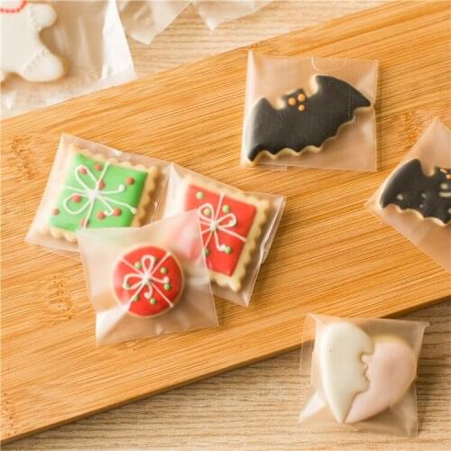 400pcs Single mini Cookie Packing bag Bakery Gift Biscuits Candy Plastic Cello Package Bag