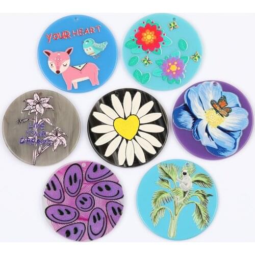 WHSOK 50Pcs Jewelry Accessories/DIY Charms/Earrings Pendant/Painting Effect/Hand Made/Jewelry Findings & Components