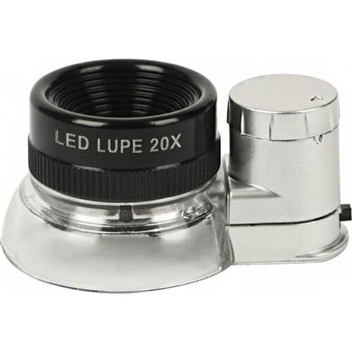 6 LED lights 20 times jewelry appraisal magnifier with LED lamp optical glass coated lens HD magnifier