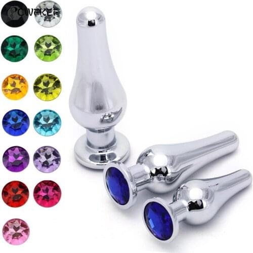 Stainless Steel Crystal Metal Anal Plug Dildo Sex Toys Products Butt Plug For Women Sex Adult Game Sizes S/M/L