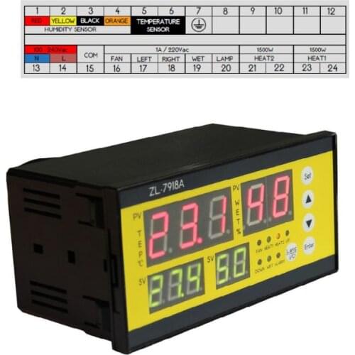 New ZL-7918A Automatic Incubator Controller 100-240V LCD Tem Humidity Control XM 18