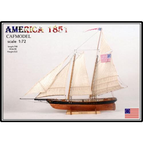 Free shipping Scale 1/72 classics wooden sailboat model kit AMERICA 1851 sailboat model