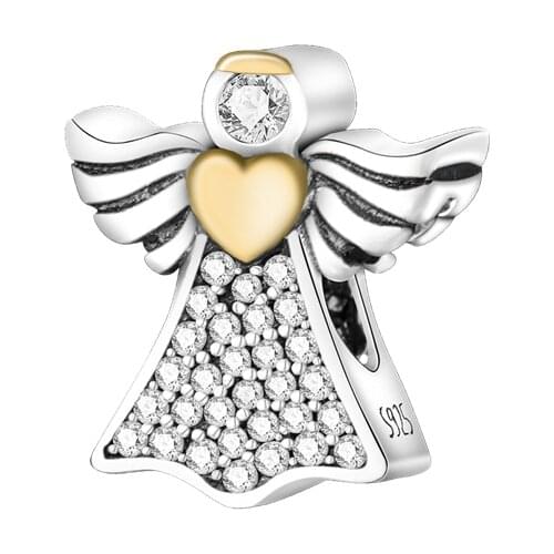 Fit Pandora Bracelet Bangle Angel Charms With Zircon 925 Sterling Silver Jewelry Making Fashion Jewellry Luck Gift For Women