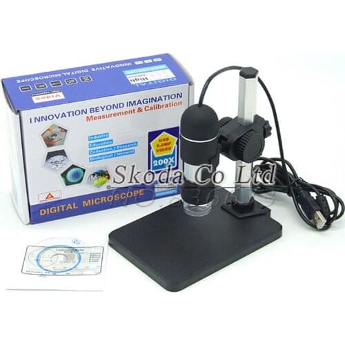 Digital USB Microscope 2MP 200X 8 LED LightPortable Microscope Magnifier With A Microscope Stand