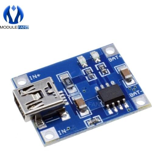 DC 5V 1A TP4056 Mini USB 18650 Lithium Battery Charger Board With Led Indicator Over Charge Discharge Protection 4.5~5.5V