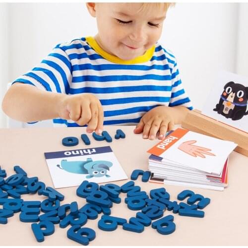 Baby Alphabet Montessori Spell Game Educational Puzzle Toy For 2-4 Year Old Kid Early Learning Letter Recognition Spelling Game