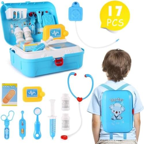 Kids Doctor Kit, 17 PCS Kids-Pretend Play Toy Medical Set, Durable Gift Backpack Doctor Toys for Girls and Kids