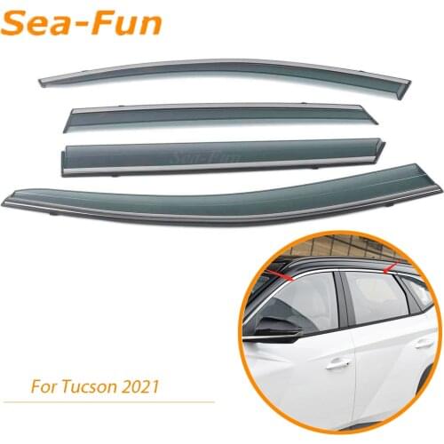 For Hyundai Tucson 2021 Car Windows Rain Shelter Shield Window Visor Window Deflector Protection Trim Sun Visor Accessories