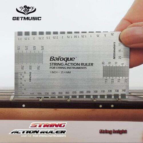 Guitar String Action Gauge Ruler Baroque Guitar Bass String Pitch Luthier Tool for String Instruments New Silver Guitar Parts