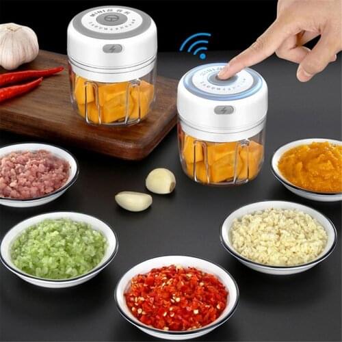 100/250ml Electric Garlic Masher Garlic Press Vegetable Chili Meat Garlic Chopper Press USB Masher Machine Kitchen Gadgets