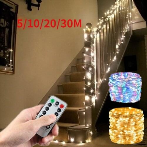 String light led garland 5m 10m 20m 30m USB battery powered outdoor Warm white/RGB festival wedding party decoration fairy light