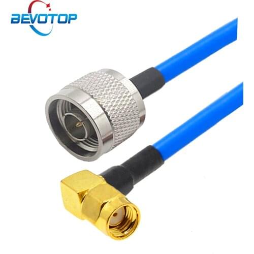 N Type Male Plug to RP-SMA Male Right Angle RF Adapter Cable RG402 Semi-Flexible 50 Ohm RF Coaxial Cable Extension Cord Jumper