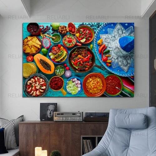 Canvas Painting Modern Mexican Foods Posters and Prints Cuadros Wall Art Picture for Kitchen Restaurant Home Decoration No Frame