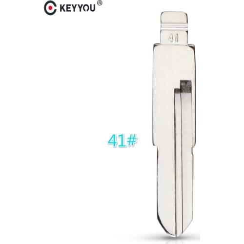 KEYYOU 10pcs/lots Metal Blank Uncut Flip KD Remote Key Blade Type #41 for Trumpchi Key Blade NO. 41 Car Key Blade