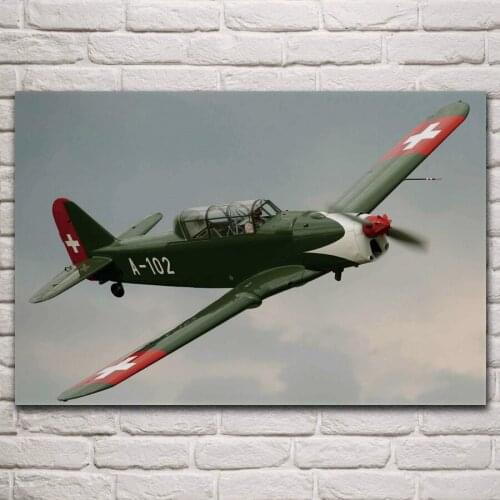 Classic green pilatus p2 aircraft fabric posters on the wall picture home art living room decoration KP365