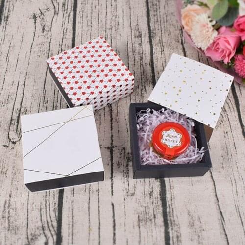 5pcs Card Paper Boxes Chocolate Bags Geometry Bronzing Box Wedding Birthday Favor Boxes Present Packing DIY Cookies Thank You
