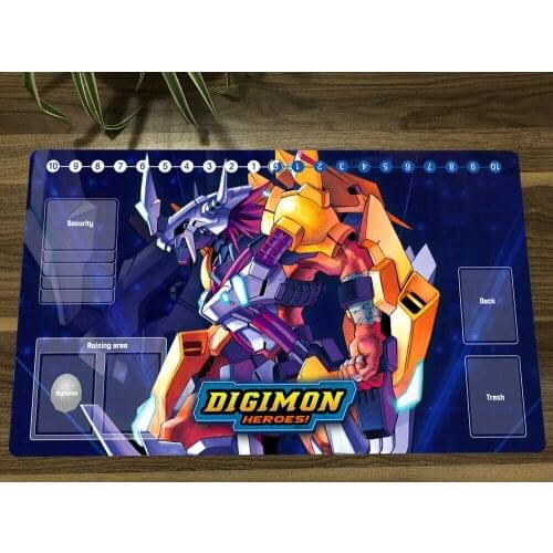 Anime Digimon Duel Playmat Heroes Trading Card Game Mat DTCG CCG Mat Mouse Pad TCG Desk Mat Gaming Play Mat & Card Zones Mat Bag