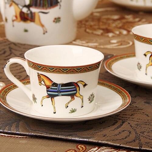 Creative Ceramic Coffee Cup European Cup Set Simple Office Afternoon Tea Lovers Milk Bone China Water Cup