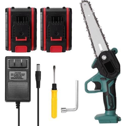 21V Two Battery Mini Electric Pruning Saw Rechargeable Saw Small Wood Spliting Chainsaw One-handed Garden Woodworking power Tool