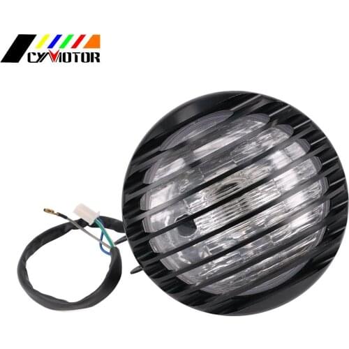 Motorcycle Metal Retro Grille Front Heandlight Head Lamp Headlamp For Harley Yamaha Suzuki Cafe Racer Bobber Custom Touring