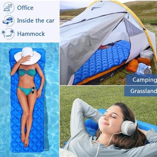 Inflatable Camp Sleeping Pad Air Mattress Camping Mat Sleep Gears Travel Picnic Cushion Waterproof Hiking Cushion Folding Z4Z4