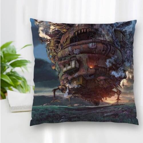 New Custom Howls Moving Castle Square Pillowcase Zipper Double-Sided Decorative Cushion Cover Living Room Bedroom Multi-Size